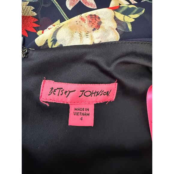 Betsy Johnson Women's Bell Sleeve Navy Floral Mini dress - Picture 3 of 8